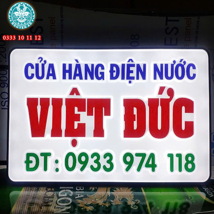 làm hộp đèn đẹp, hộp đèn mica giá rẻ, Nguyễn AD, biển hiệu hút nổi logo