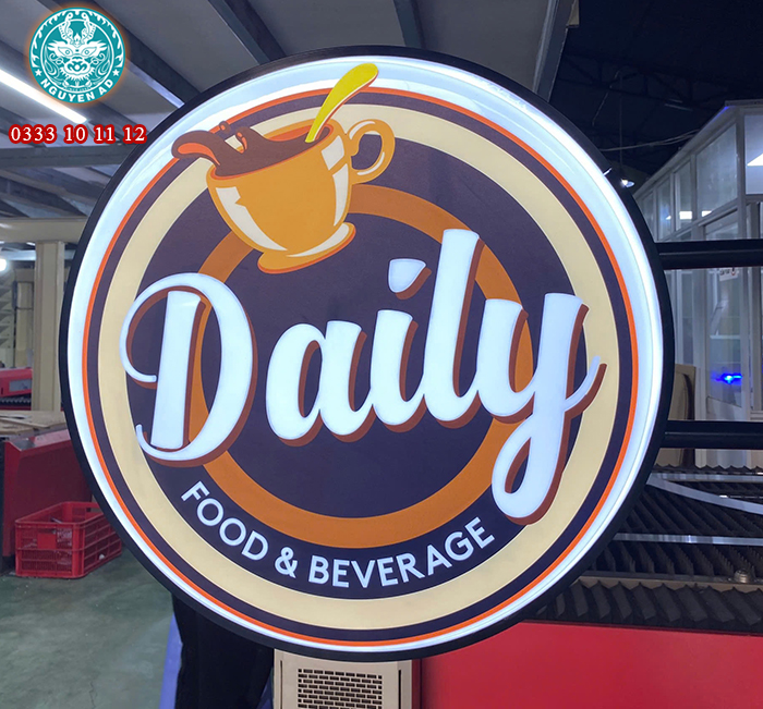 hộp đèn mica hút nổi cho quán cafe